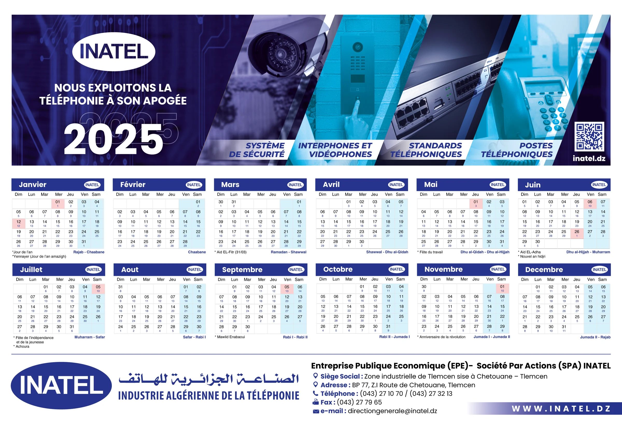Conception & Impression de calendriers sous-mains- INATEL SPA — 1
